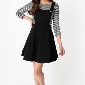 Hell Bunny Dakota Denim Pinafore Overall Dress